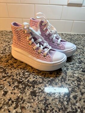Converse Kids Purple Crochet High-Top Sneakers